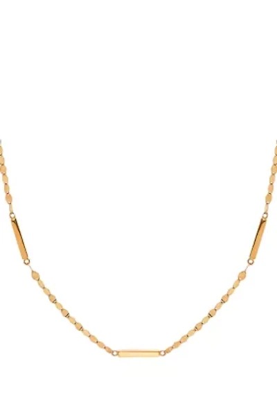 10K Yellow Gold Square Bar Necklace