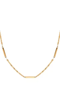 10K Yellow Gold Square Bar Necklace