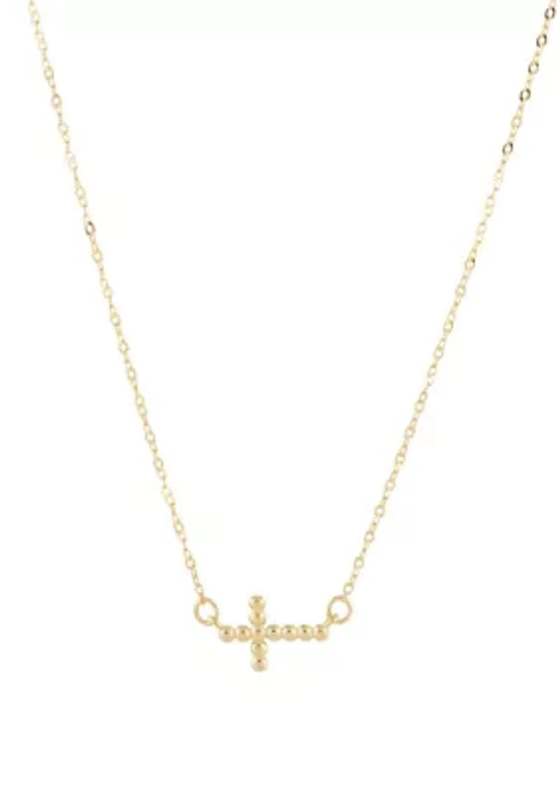 Cross Necklace in 10K Yellow Gold
