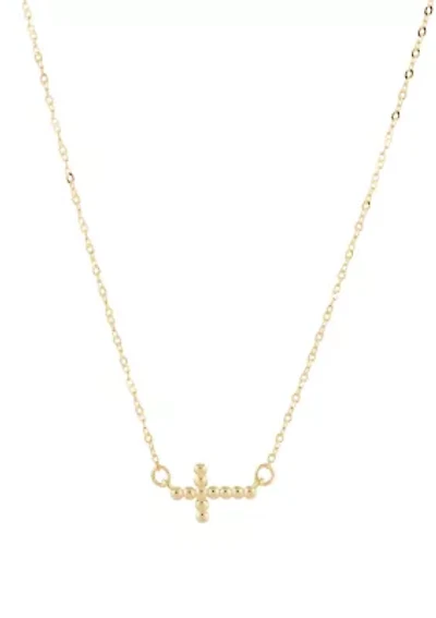 Cross Necklace in 10K Yellow Gold