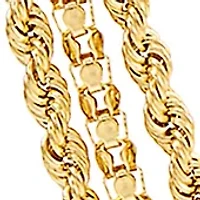 10K Yellow Gold Triple Layer Rope Necklace 