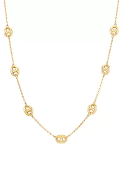 Mariner Links Station Necklace in 10K Yellow Gold