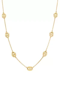 Mariner Links Station Necklace in 10K Yellow Gold