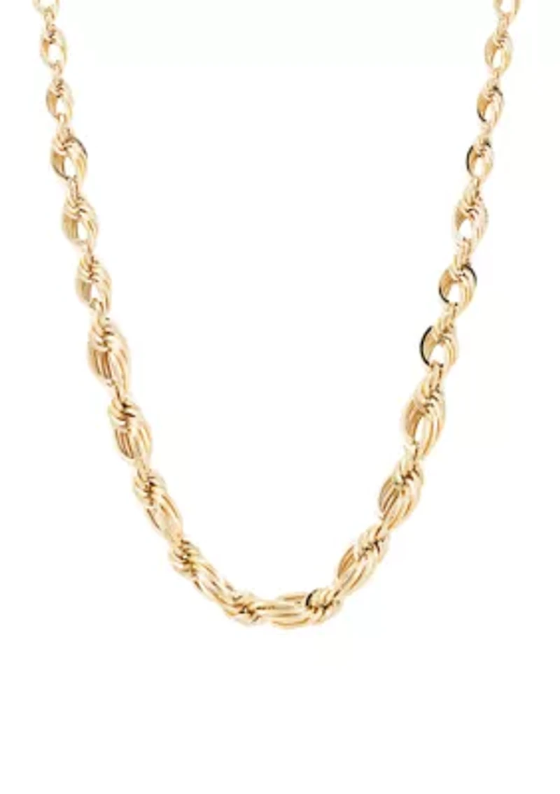 Open Oval Rope Chain in 10K Yellow Gold
