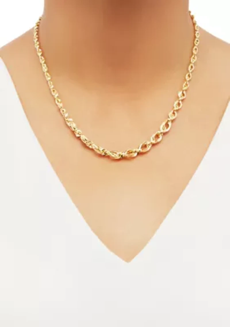 Open Oval Rope Chain in 10K Yellow Gold