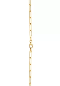 Bead Station on Paperclip Chain in 10K Yellow Gold