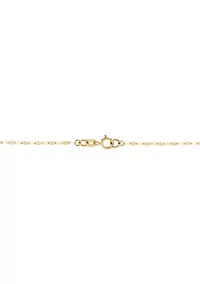 Starburst Drop On Mirror Chain Necklace in 10K Yellow Gold