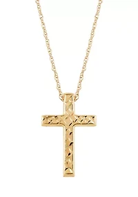 Cross RVSB Dangle Necklace in 10K Yellow Gold