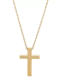 Cross RVSB Dangle Necklace in 10K Yellow Gold