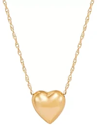 Heart RVSB Dangle Necklace in 10K Yellow Gold