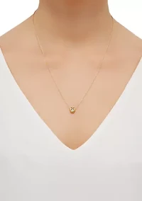 Heart RVSB Dangle Necklace in 10K Yellow Gold