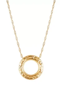Circle Dangle Necklace in 10K Yellow Gold