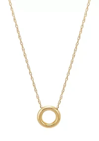 Circle Dangle Necklace in 10K Yellow Gold