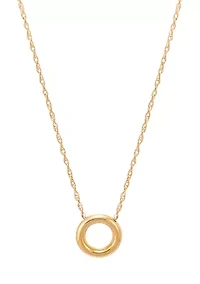 Circle Dangle Necklace in 10K Yellow Gold