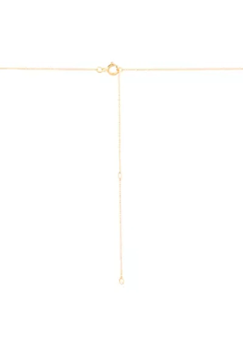 Circle Dangle Necklace in 10K Yellow Gold