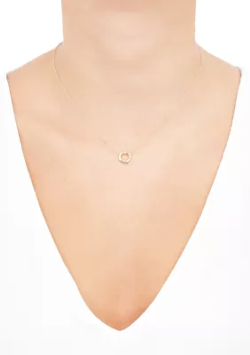 Circle Dangle Necklace in 10K Yellow Gold