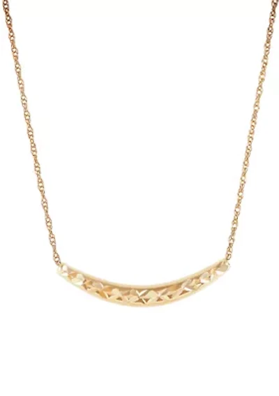 Curve Bar Dangle Necklace in 10K Yellow Gold