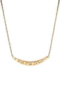 Curve Bar Dangle Necklace in 10K Yellow Gold