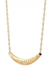 Curve Bar Dangle Necklace in 10K Yellow Gold