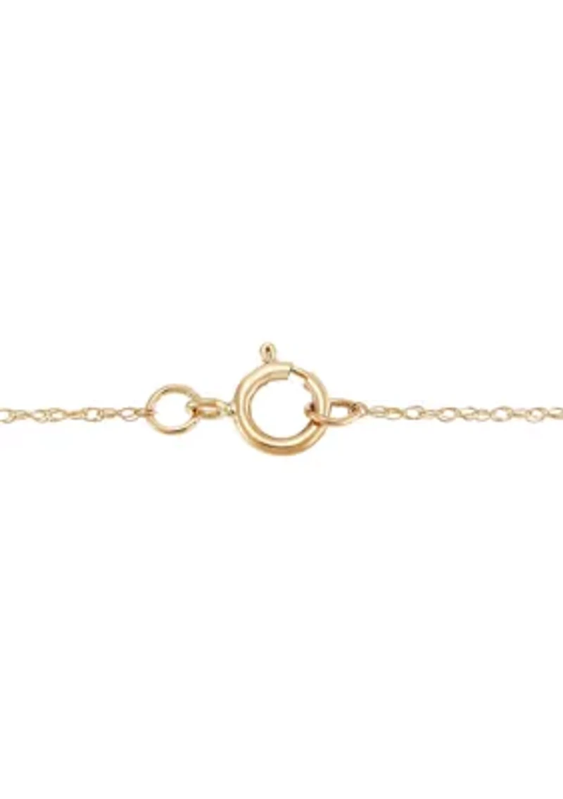 Curve Bar Dangle Necklace in 10K Yellow Gold