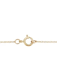 Curve Bar Dangle Necklace in 10K Yellow Gold