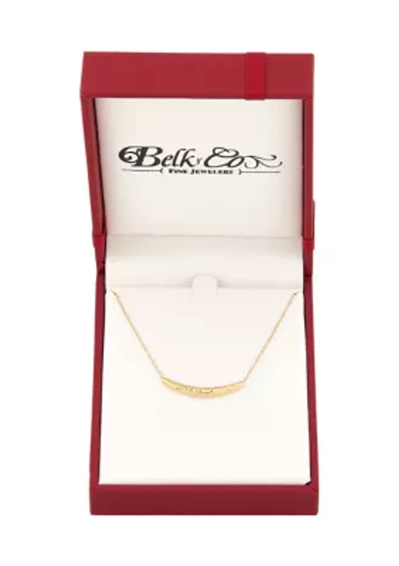 Curve Bar Dangle Necklace in 10K Yellow Gold
