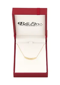 Curve Bar Dangle Necklace in 10K Yellow Gold