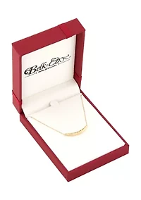 Curve Bar Dangle Necklace in 10K Yellow Gold