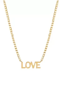 Love on Curb Chain in 10K Yellow Gold