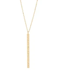 3 mm x 40 mm Sanck DC Elongated Bar Necklace in 10K Yellow Gold