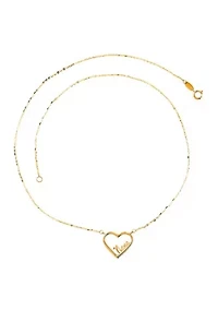 Heart Necklace in 10K Yellow Gold