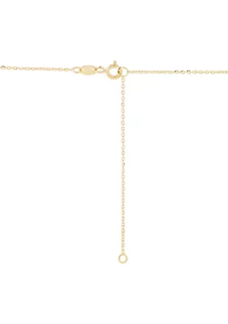Interlock Paperclip on Cable Chain Necklace in 10K Yellow Gold