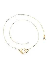 Graduated Heart Necklace in 10K Yellow Gold
