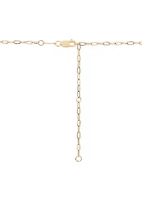 18x15mm Heart with Paperclip Chain Necklace in 10K Yellow Gold