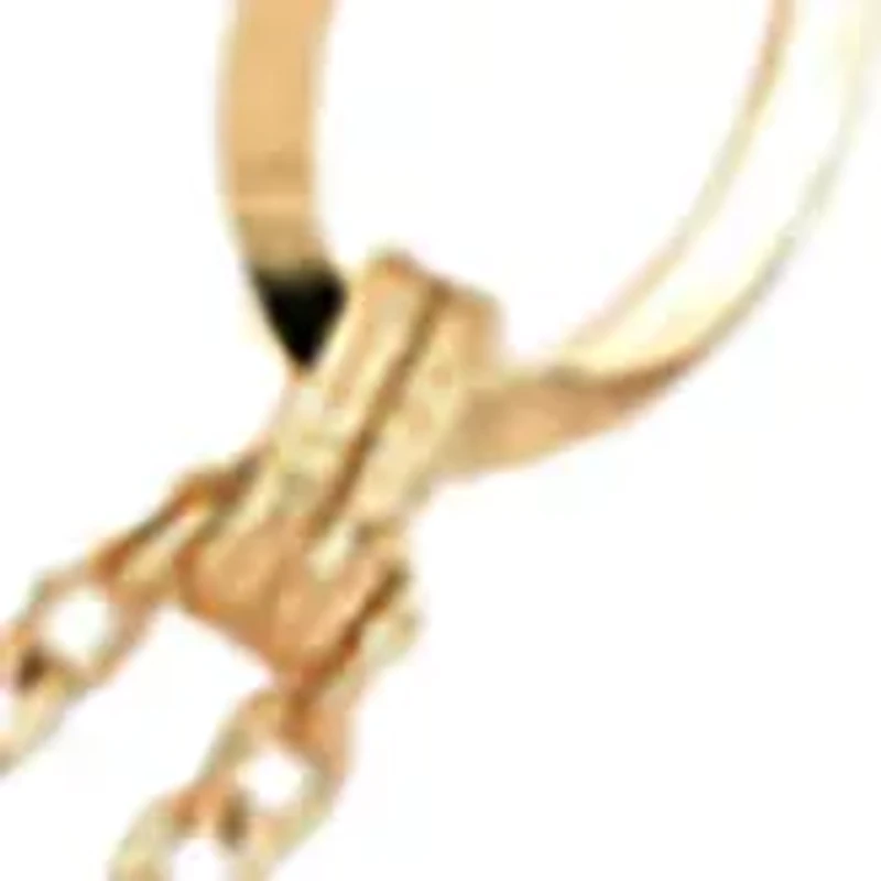 Oval Links on Double Row Rolo Chain Necklace in 10K Yellow Gold