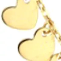 Bead Hearts Station Necklace in 10K Yellow Gold