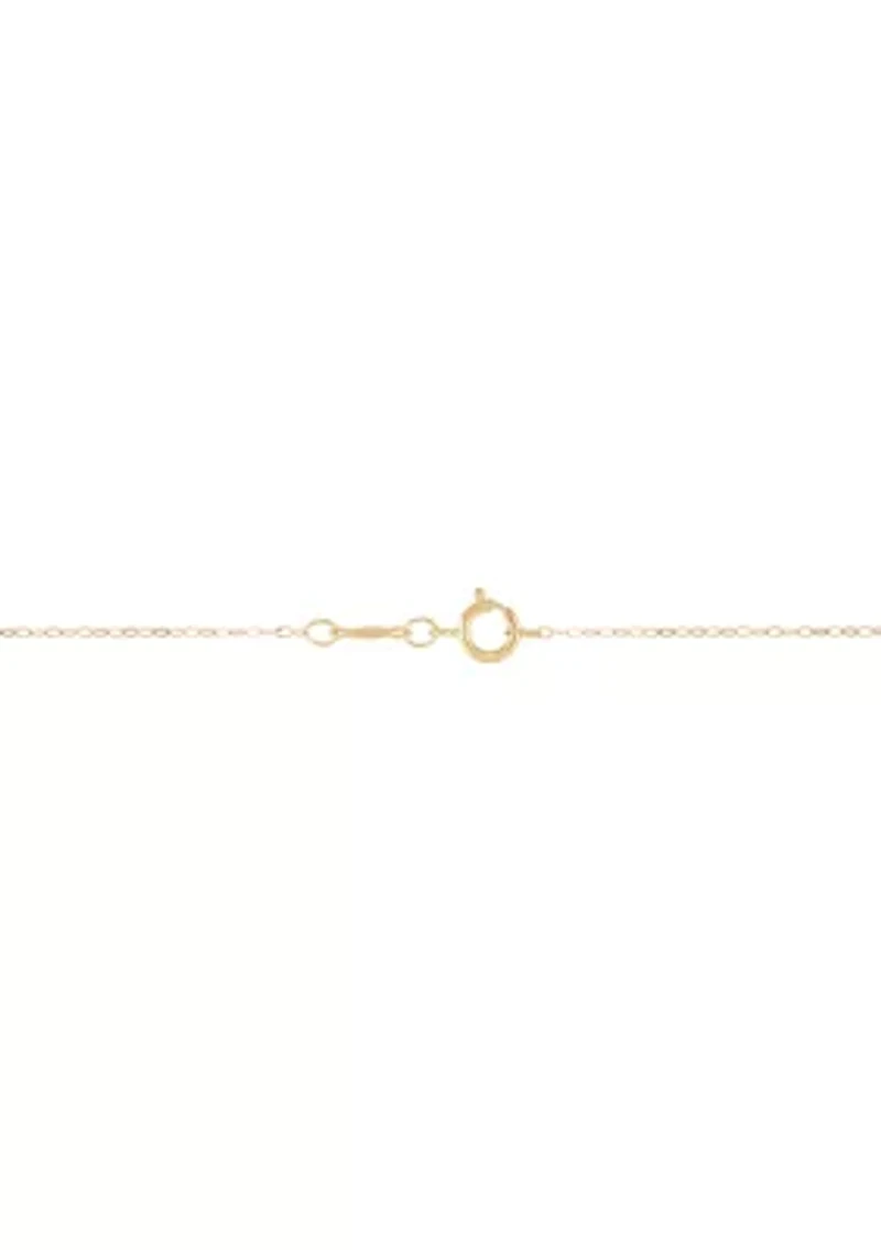 Station On Mom Necklace in 10K Yellow Gold