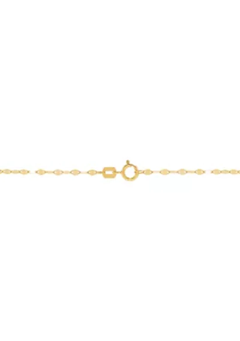 Round Sun Disk Pendant Necklace with 18" Cable Chain in 10K Yellow Gold