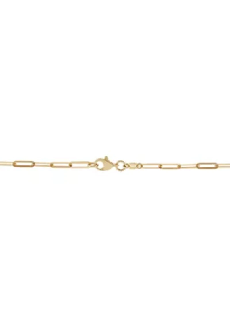 Heart Lock on Paperclip Chain Necklace in 10K Yellow Gold