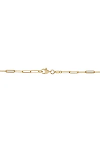 Heart Lock on Paperclip Chain Necklace in 10K Yellow Gold