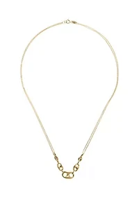3 Graduated Marina 2 Row Chain Necklace in 10K Yellow Gold