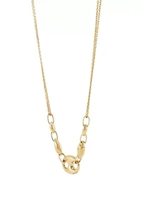 3 Graduated Marina 2 Row Chain Necklace in 10K Yellow Gold