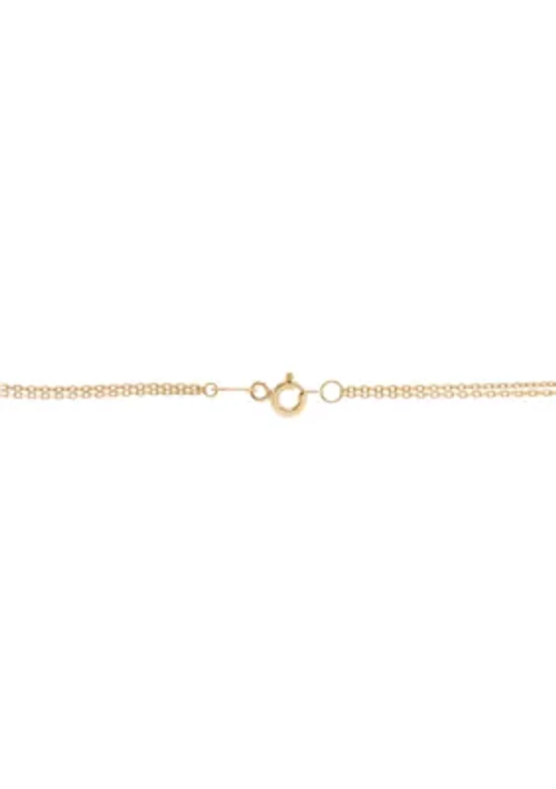 3 Graduated Marina 2 Row Chain Necklace in 10K Yellow Gold