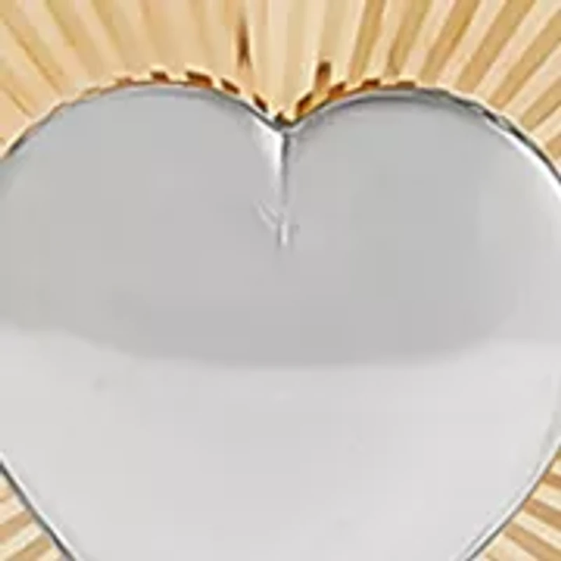 Sunburst Disk Necklace with Heart in 10K Yellow Gold