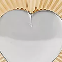 Sunburst Disk Necklace with Heart in 10K Yellow Gold