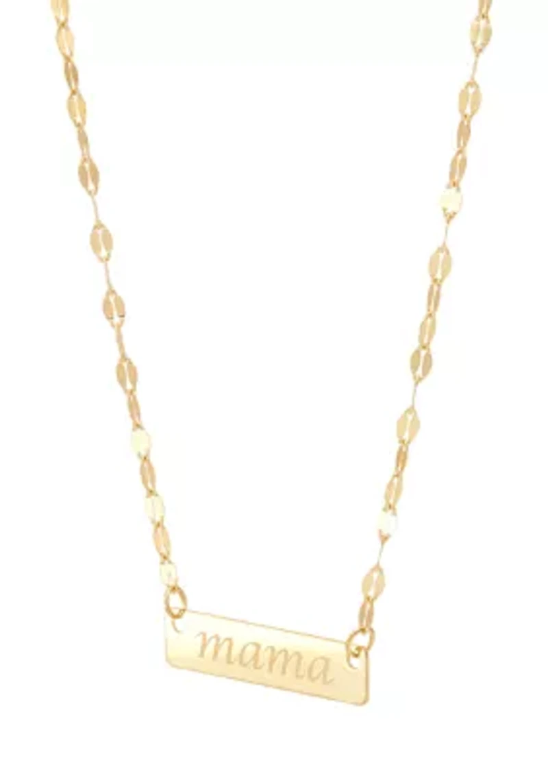 Mama Necklace in 10K Yellow Gold