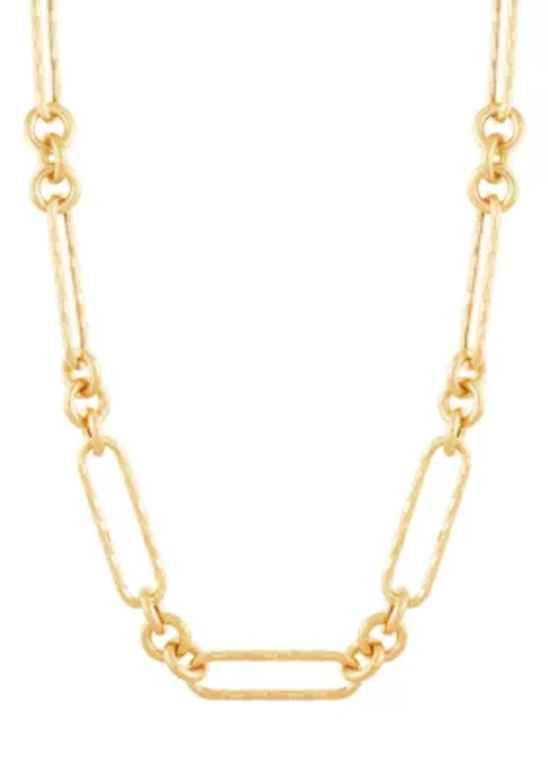 Paperclip Chain Necklace in 10K Yellow Gold