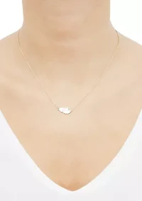 Double Heart Necklace in 10K Yellow Gold