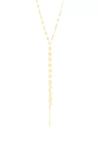 Mirror Twist Lariat Necklace in 10K Yellow Gold