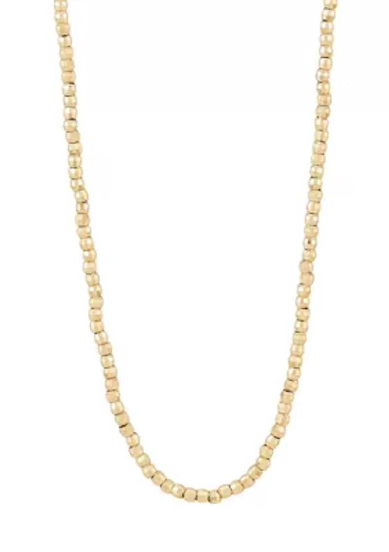1.5 Millimeter Beads Chain Necklace in 10K Yellow Gold